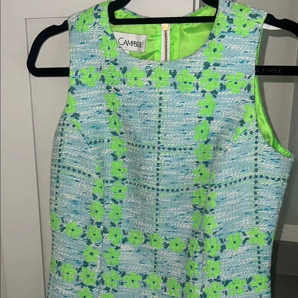 Sara Campbell Green and Blue Sleeveless Sheath Dress - Picture 5 of 5